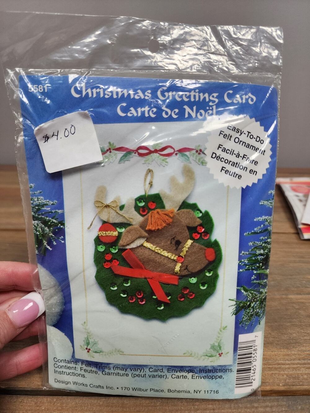 Felt Christmas Card Kit Design Works Reindeer